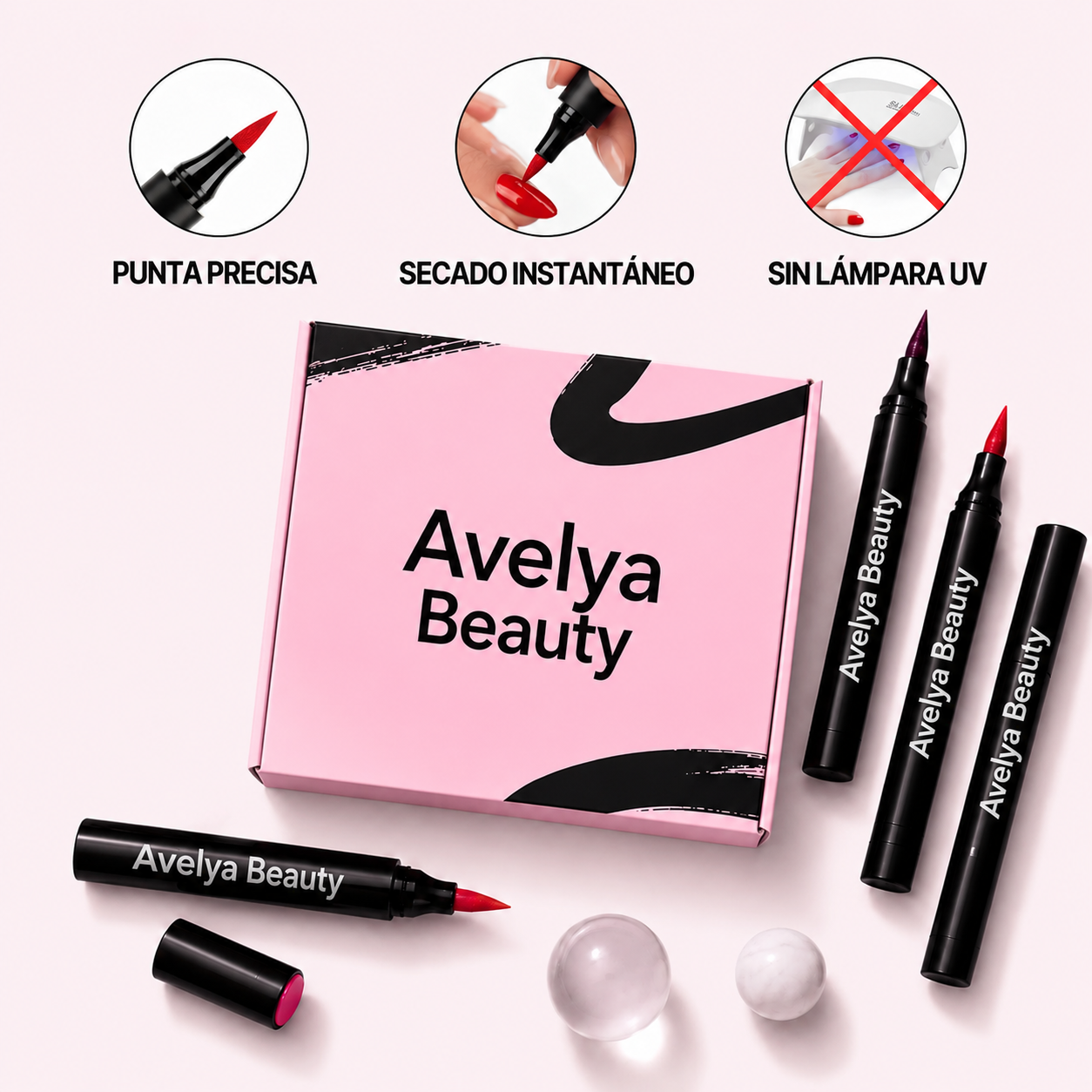 5 rotuladores de esmalte de uñas sin lámpara UV | Avelya Beauty™