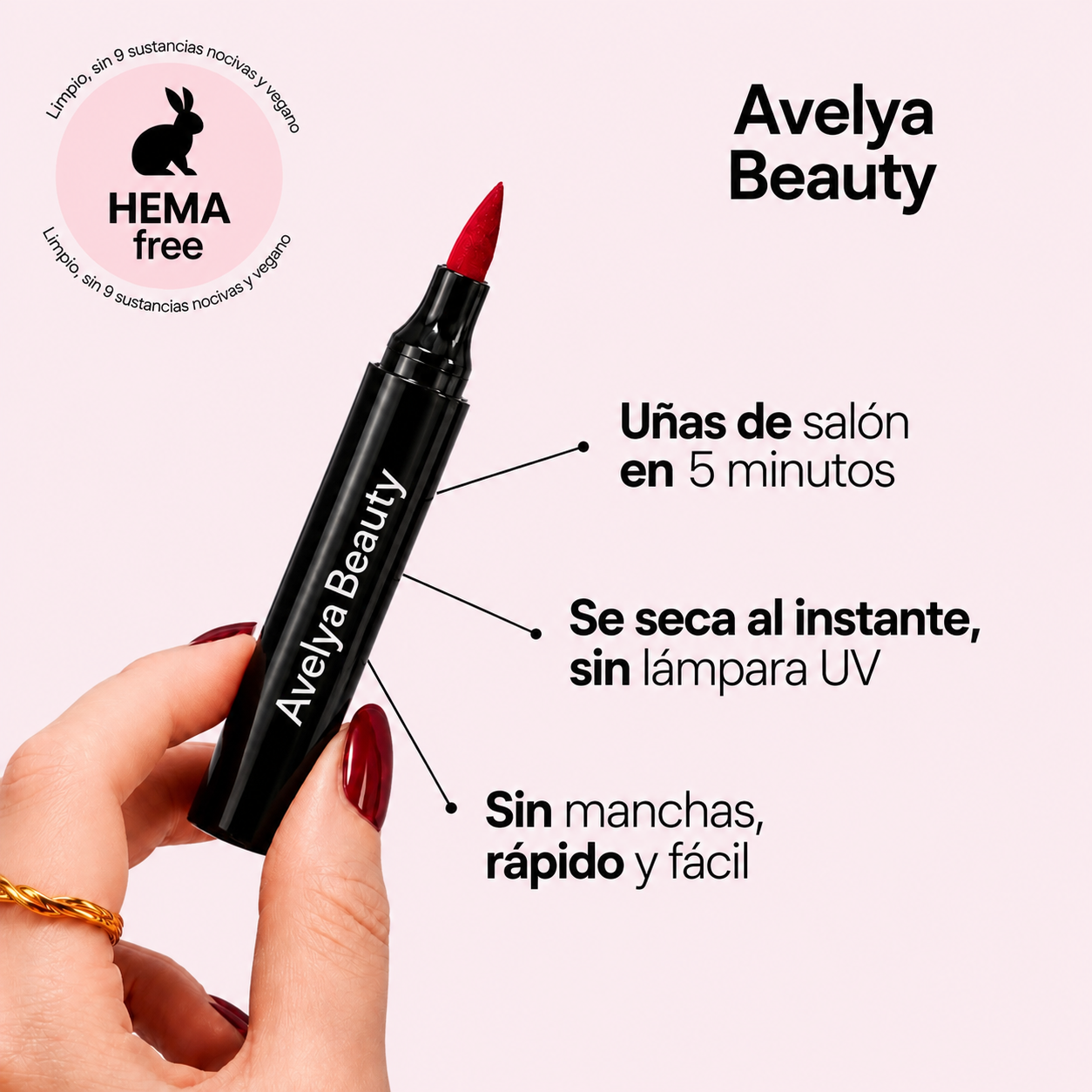 5 rotuladores de esmalte de uñas sin lámpara UV | Avelya Beauty™