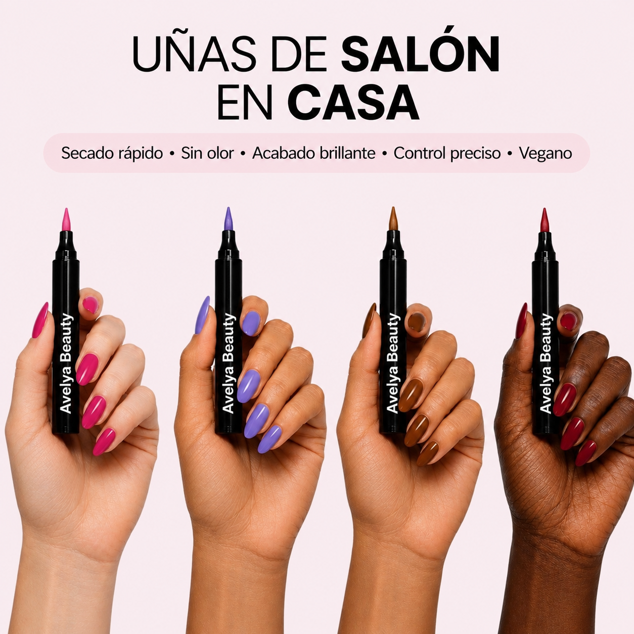 5 rotuladores de esmalte de uñas sin lámpara UV | Avelya Beauty™