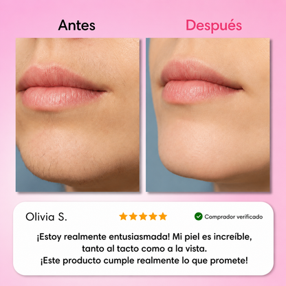 El primer kit completo de 3 fases que debilita y disuelve el vello hormonal sin dolor ni irritaciones